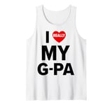 I Love (Heart) My G-Pa Grandpa Kids Granddaughter Grandson Tank Top