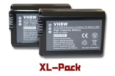 vhbw 2x Batteries compatible avec Sony Alpha A7S, ILCE-6000 appareil photo, reflex numérique (950mAh, 7,2V, Li-ion) avec puce d'information