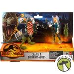 Jurassic World Dominion Human and Dino Pack, Claire & Dilophosaurus Mattel