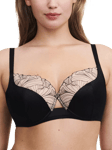 Chantelle Tattoo Love Full Cup Underwired Bra, Black/Golden Beige