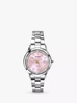 Sekonda 40475.27 Women's Crystal Mother of Pearl Date Bracelet Strap Watch, Silver/Pink