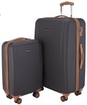 HAUPTSTADTKOFFER - Wannsee - Set de 2 Valise Bagages Rigide, (S, L), TSA, Noir