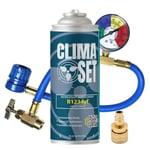 CLIMASET R1234yf Kit de climatisation de voiture, gaz pour climatisation de voiture, pour recharge de réfrigérant R1234yf