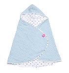 Serviette de bain pour bébé certifié Öko-Tex Standard 100 - En mousseline de coton - 65 x 130 cm - Bleu palissandre