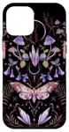 Coque pour iPhone 12 mini Cottagecore Luna Moth Witchy Purple Butterfly Champignon