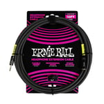 Ernie Ball Headphone Extension Cable, 3.5mm to 3.5mm 10ft - Black