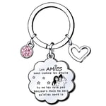 Lumengqi Meilleure Amie Porte-clés Amitié pour Toujours Bestie Cadeau D'anniversaire Longue Distance Souvenir Porte-clés Cadeau d'anniversaire pour Amie Cadeau de universitaires de Noël (2) (1)