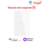 TUYA-Joli d'éclairage intelligent WiFi,1,2,3/4 gangs,US,besoin de melon al line,panneaux muraux tactiles,maison intelligente via Alexa Google Home - Type 1Gang White