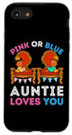 Coque pour iPhone SE (2020) / 7 / 8 Rose ou bleu Auntie Loves You Gender Reveal Aunt Baby Shower