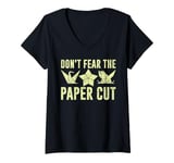 Womens Dont Fear the Paper Cut Origami V-Neck T-Shirt