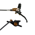 Hope Tech 4 X2 Disc Brake - Colours Black / Bronze No Rotor Front or Rear LH Standard Hose 1600mm Black/Bronze