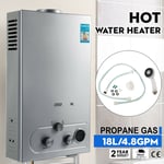 18L LPG Propane Tankless Instant Hot Water Heater Boiler Kitchen Bathroom Shower