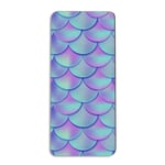 Yoga Mat Fish Scales Dreamy Purple Blue Color Workout Sport Mat 183 X 81 X 0.6CM Premium Quality Non Slip Exercise Mat with Carrying Strap 1/4 inch Gymnastics Workout Pilates Fitness 72x32in