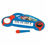 Lexibook Pat' Patrouille Piano électronique pour Enfants avec Effets Lumineux, Microphone, Batterie, Haut-Parleur intégré, mélodies de démonstration, Lecteur DJ, Bleu/Rouge, K704PA, Noir