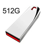 Clé USB en métal haute vitesse,clé USB 3.0,disque flash,clé USB,2 To,1 To,512 Go,mémoire SSD portable - Type silver 512GB