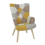 Fauteuil Patchwork "Helsinki" 99cm Jaune