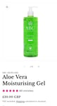 New Unopened SBC Aloe Vera Moisturising Gel Face & Body 1000m No Pump