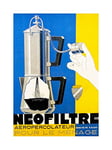 Wee Blue Coo Ad Coffee Percolator Filter Machine Pump Action Caffiene Wall Art Print