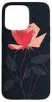 Coque pour iPhone 15 Pro Max Rose Minimalisme Géométrique Art Floral