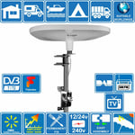 M-e - Antenne tnt tv hd Amplifiée Numérique omnidirectionnelle travelair-ii - Gain Haut 32dB pour Poids Lourd Camion Caravane Bateau Camping Car