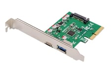 DIGITUS Carte PCI Tarjeta PCIe, USB Type-C™ + USB-A