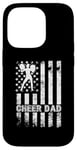 iPhone 14 Pro Cheer Dad Cheerleading American Flag Fathers Day Cheerleader Case