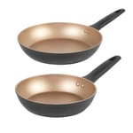 Russell Hobbs Frying Pan Set 2 Piece Non-Stick 20/28 cm Opulence Black/Gold