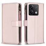 SKALO Xiaomi Redmi Note 13 4G Big Wallet 11-FACK Plånboksfodral - Roséguld