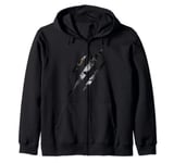 lion in the body Awesome tear, 3D style black Zip Hoodie