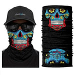 ShopINess Polaire Neck Warmer Cache-Cou Unisexe Echarpe avec Doublure Polaire Coupe-Vent pour Moto Ski Sport et Activités de Plein Air (Crâne Mort Mexicaine)