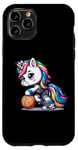 Coque pour iPhone 11 Pro Licorne mignonne de joueur de basket-ball