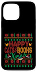 iPhone 13 Pro Max Happy Books & Cats Xmas Fair Isle Ugly Style Christmas Case