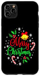 iPhone 11 Pro Max Merry Christmas Happy holidays Jingle Bells and Snowflakes Case