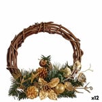 Adventskrans Brun Grøn Træ Plastik 33 x 9 x 35 cm (12 enheder)