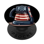 Funny coffee maker in American style PopSockets Adhesive PopGrip