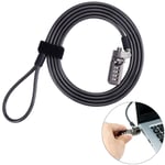 Cable de sécurité de verrouillage pour ordinateur portable avec protections combinées à 4 chiffres et antivol pour PC/ordinateurs portables, tablettes ou autres ordinateurs