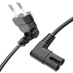 sonero Câble d'alimentation 2 pôles, 1,0m, Prise Euro Type C sur Prise IEC C7 Euro 8 mâle, Angle 90° Câble d'alimentation pour TV, PS5, PS4, PS3, appareils ménagers, Noir