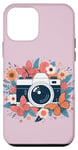 Coque pour iPhone 12 mini Appareil photo floral mignon photographe amateur de photographie