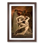 Big Box Art Dante and Virgil by William Adolphe Bouguereau Framed Wall Art Picture Print Ready to Hang, Walnut A2 (62 x 45 cm)