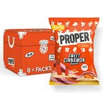 PROPERCORN Popcorn, 90g Sharing Bag, Pack of 8, 94 kcal, Natural Flavourings, Vegan, Gluten-Free (Sweet Cinnamon)