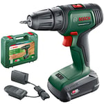 Bosch Home and Garden perceuse-visseuse sans fil UniversalDrill 18V (1 batterie, système 18 V, livré avec deux embouts de vissage et coffret)