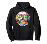 Rainbow Pride Dog Rainbow Dog LGBT Puppy LGBTQ Love Pride Pullover Hoodie