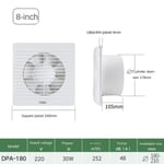 Ventilateur Extracteur de 4",6 ou 8 Pouces,Souffleur d'Air à Grande Vitesse,pour Toilettes,Fenêtre et Mur,"Ventilateur électrique - Type 8inch