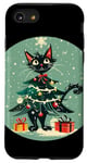 iPhone SE (2020) / 7 / 8 Cool Christmas Cat with Tree and Star Topper Case