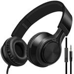 Over Ear Headphones with 5 Feet / 1.5M Cable, SourceTon 3.5mm Gaming Headset Noise Isolating with Mic and Volume Control for TV, PC and Cell Phone