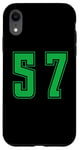 Coque pour iPhone XR Vert Numéro 57 Équipe Junior Sports Uniforme Numéroté