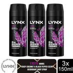 Lynx Body Spray Excite 48-H High Definition Fragrance Deo For Men, 3x150ml