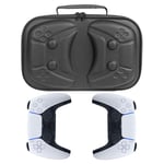 HIJIAO NEW Hard Protective Case for PlayStation 5 DualSense Wireless Controller Can store a pair of PS5 Game controllers and accessories (Black-2)