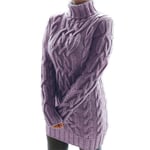 EIJFKNC Pull tricoté Mini Robe Sexy Femmes Pull à Manches Longues col roulé Tricots Chauds Pulls Sexy Robes, Violet, L