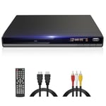 Lecteur DVD HD, DVD-168 Lecteurs DVD Multi-Régions Gratuits pour TV, Lecteur DVD CD pour Système Stéréo Domestique avec Entrée USB, Sortie HDMI, Sortie RCA, PAL NTSC Intégré, Mise à l'échelle 1080P